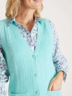 Gilet sans manches point ajouré