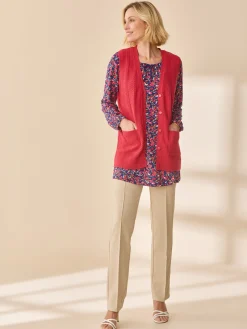 Gilet sans manches point ajouré