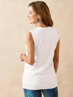 Gilet sans manches point ajouré