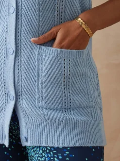 Gilet sans manches point ajouré