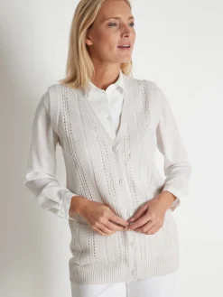 Gilet sans manches point ajouré