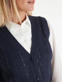 Gilet sans manches point ajouré