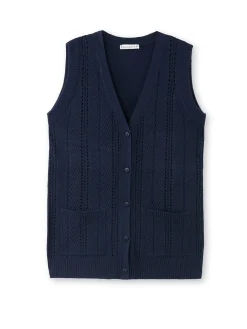 Gilet sans manches point ajouré