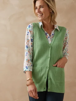 Gilet sans manches point ajouré