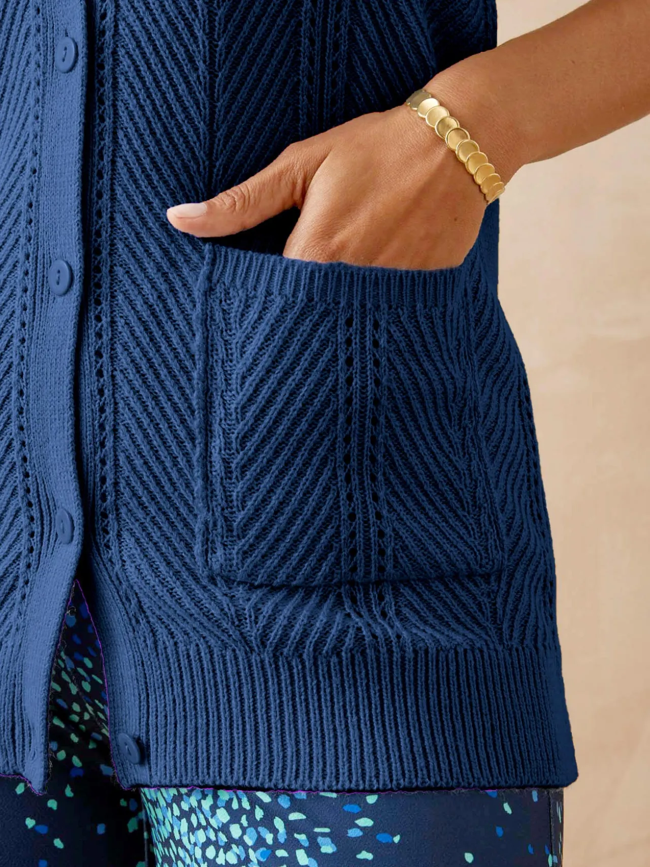 Gilet sans manches point ajouré