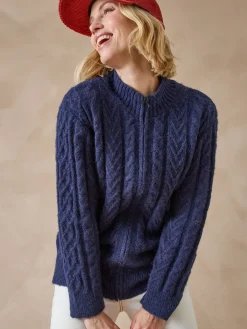 Gilet zippé col montant avec laine