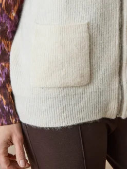 Gilet zippé sans manches côtes anglaises