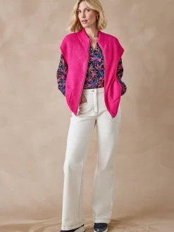 Gilet zippé sans manches côtes anglaises