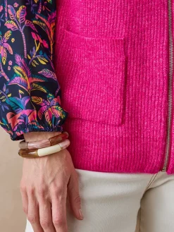 Gilet zippé sans manches côtes anglaises