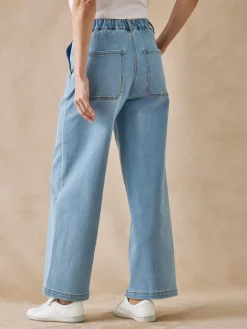 Jean 5 poches large et court