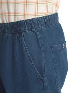 Jean droit pur coton taille élastiquée