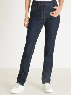 Jean droit taille haute stretch