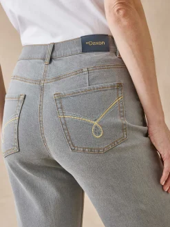 Jean droit taille haute stretch