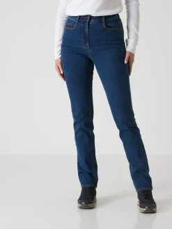Jean droit taille haute stretch