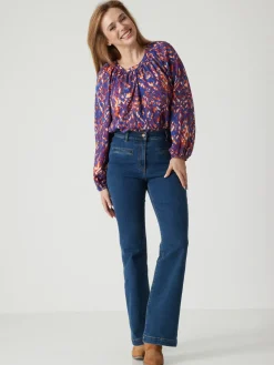 Jean élastiqué bas évasé stature +1.60m