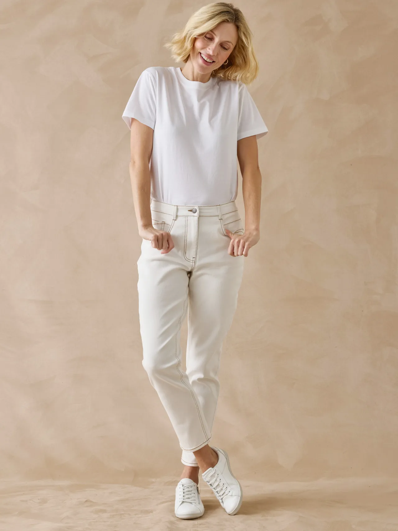 Jean 7/8ème taille haute