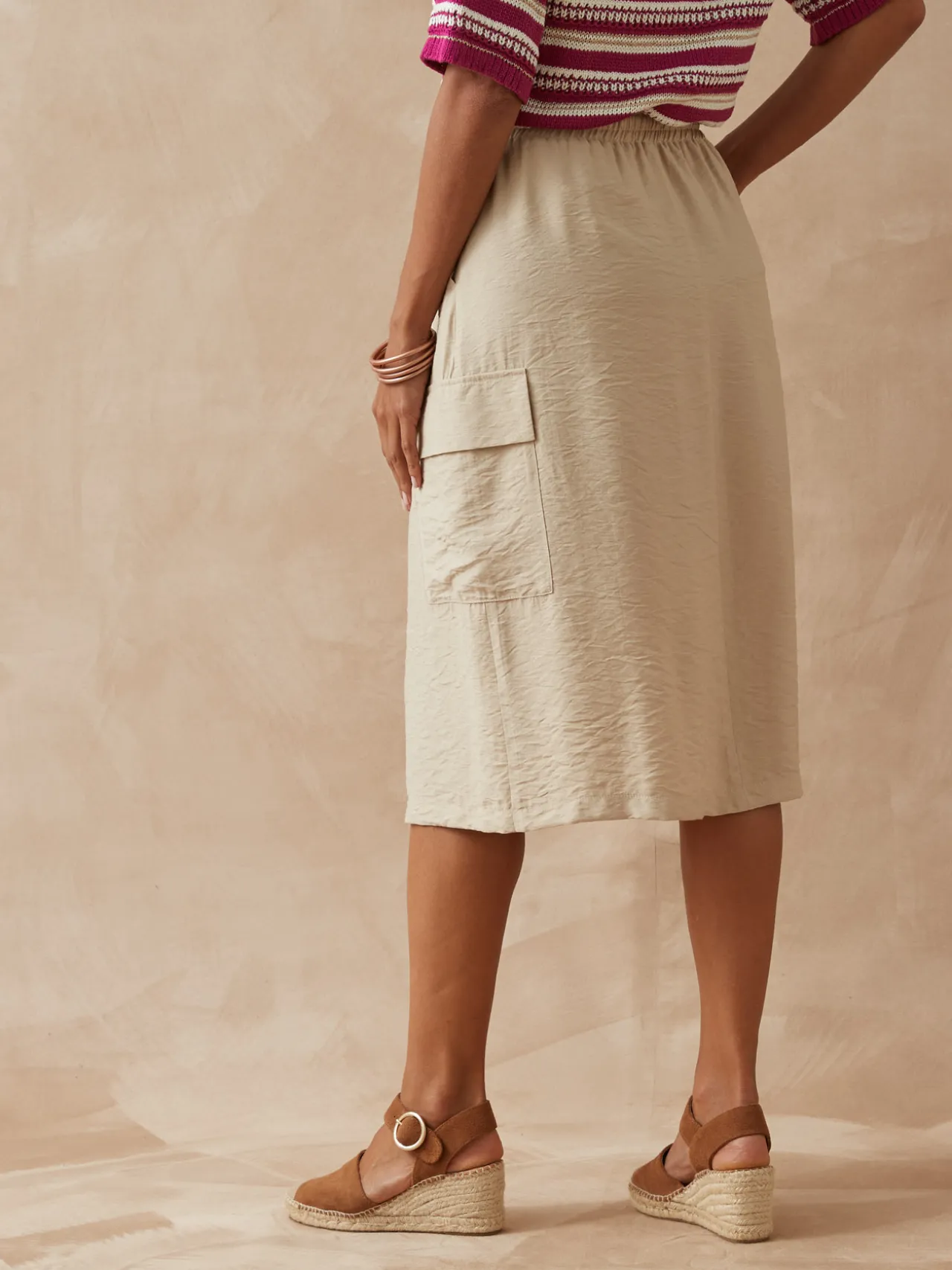 Jupe cargo élastiquée