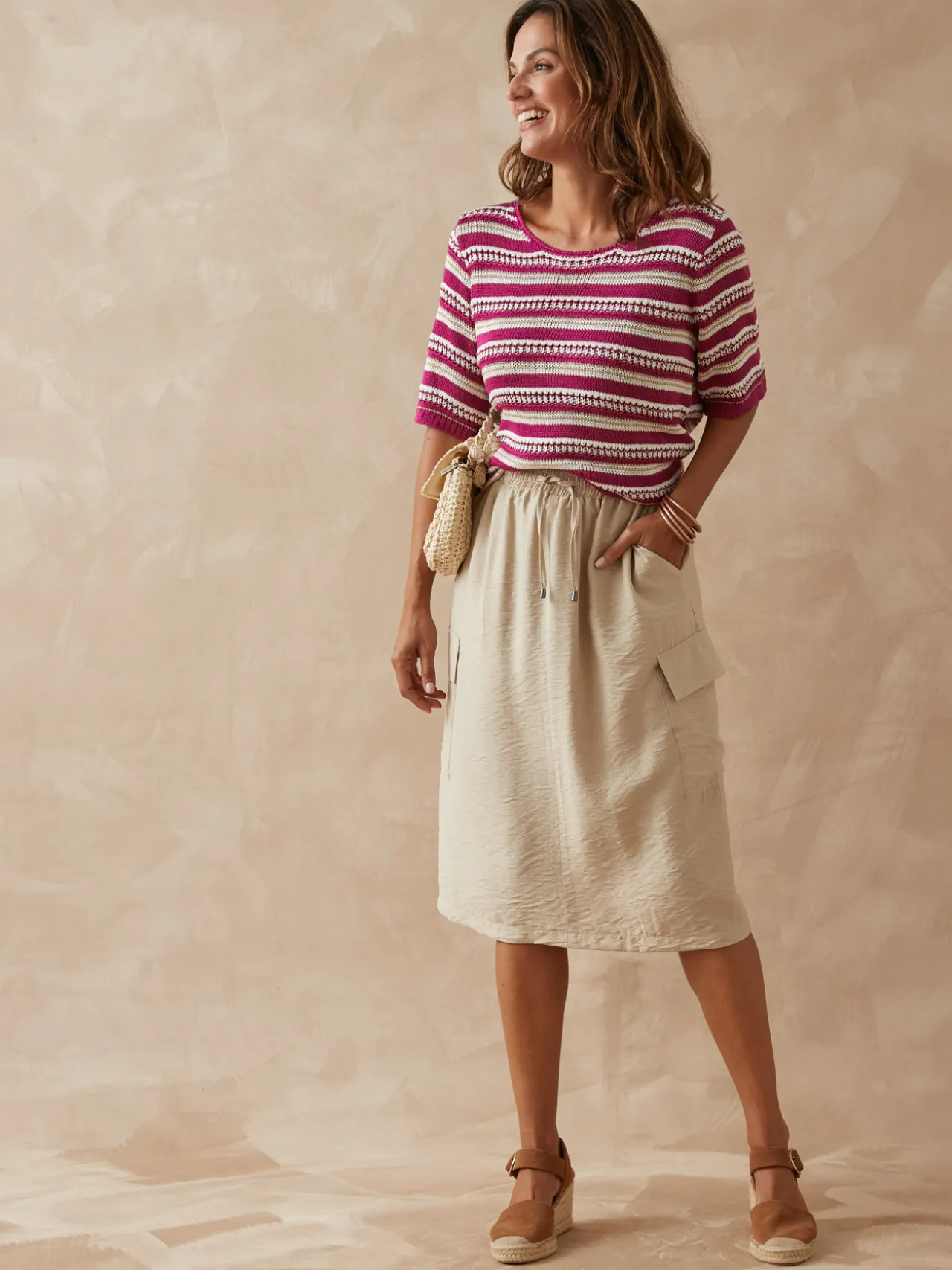 Jupe cargo élastiquée