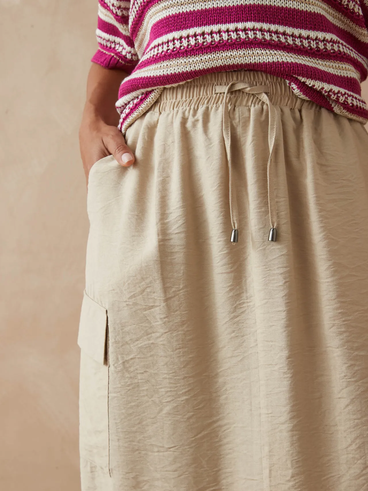 Jupe cargo élastiquée