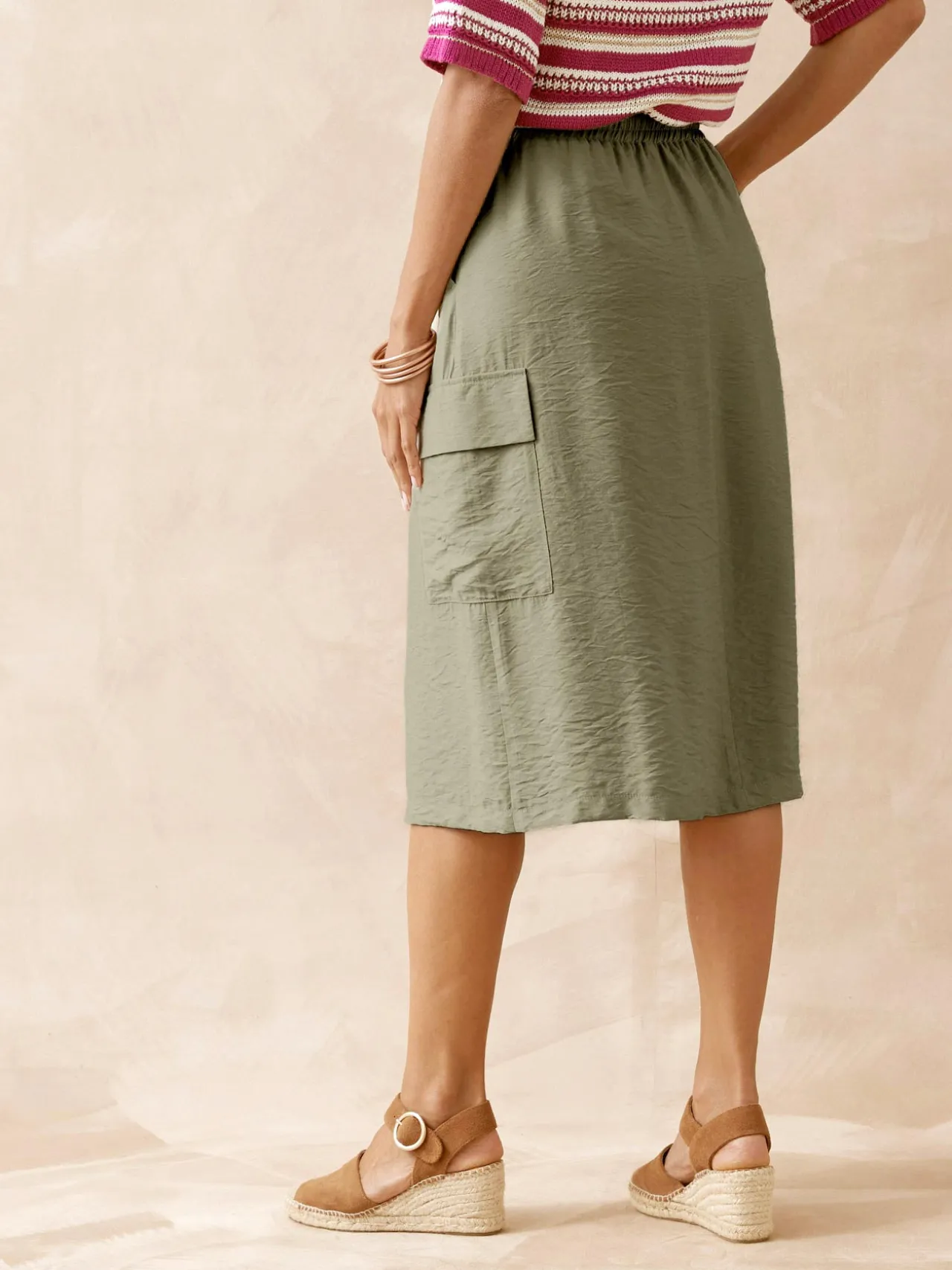 Jupe cargo élastiquée