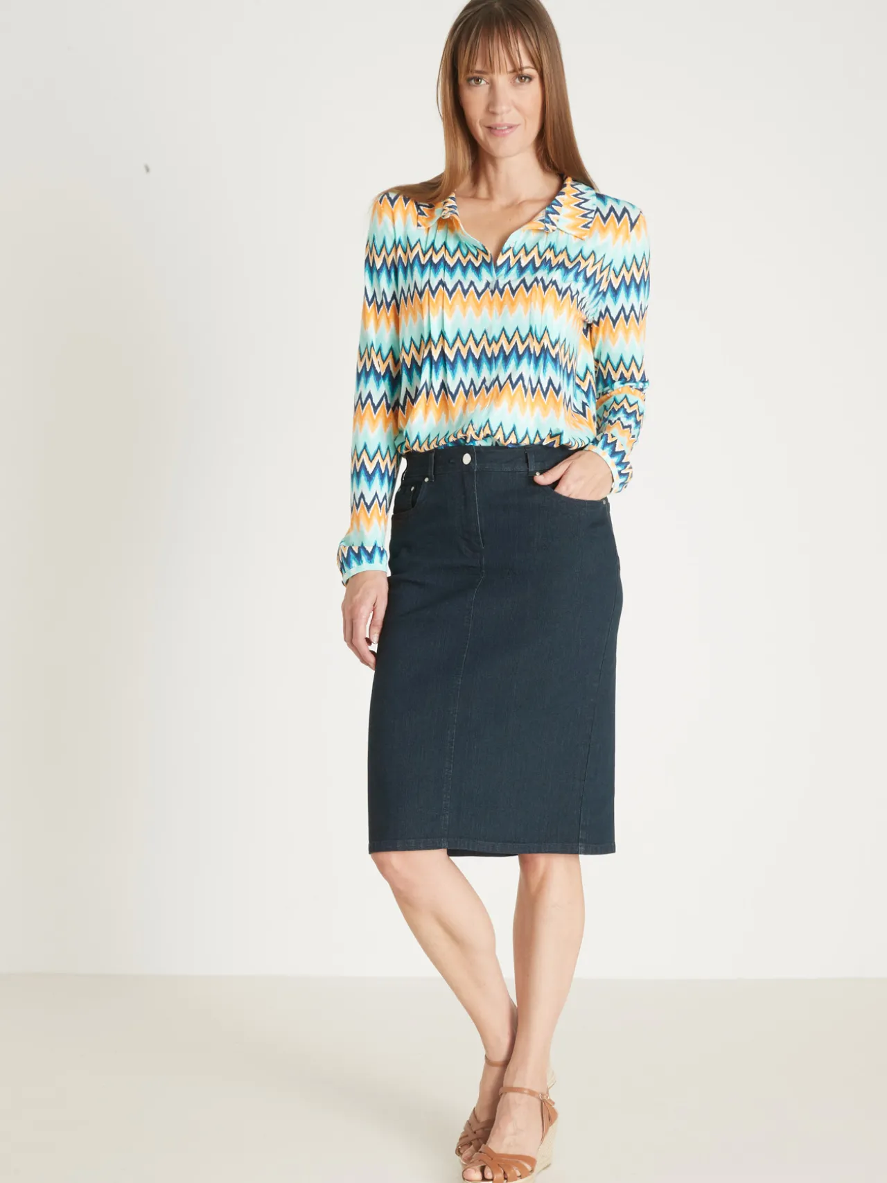 Jupe droite 5 poches extensible