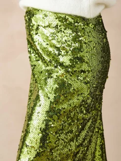 Jupe droite à sequins
