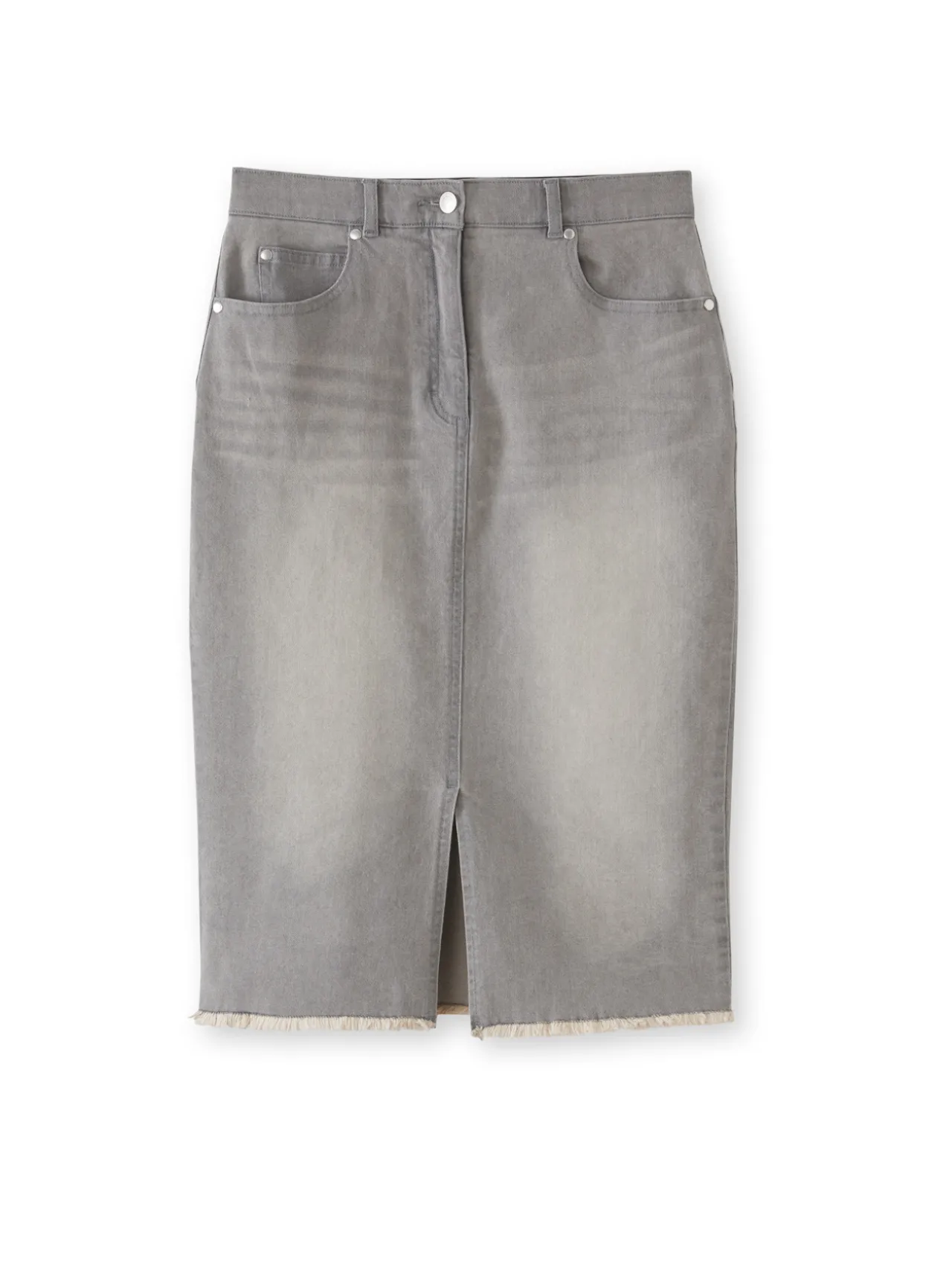 Jupe droite en denim extensible