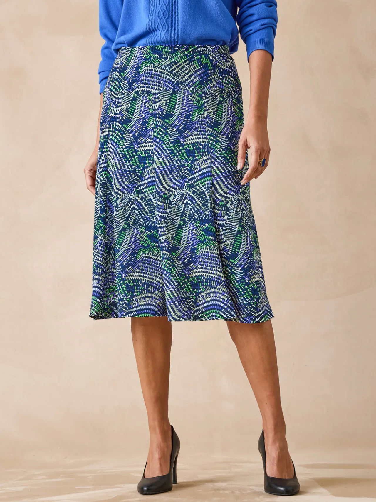 Jupe en maille, entièrement élastiquée