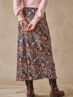 Jupe en satin élastiquée