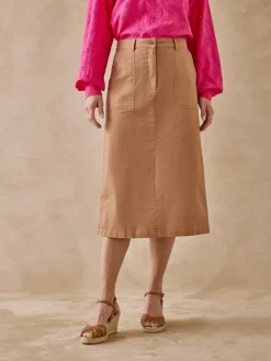 Jupe en toile coton et lin