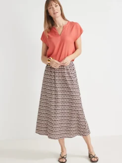 Jupe fluide entièrement élastiquée