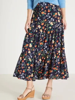 Jupe élastiquée ample à volants