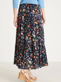 Jupe élastiquée ample à volants