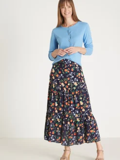 Jupe élastiquée ample à volants