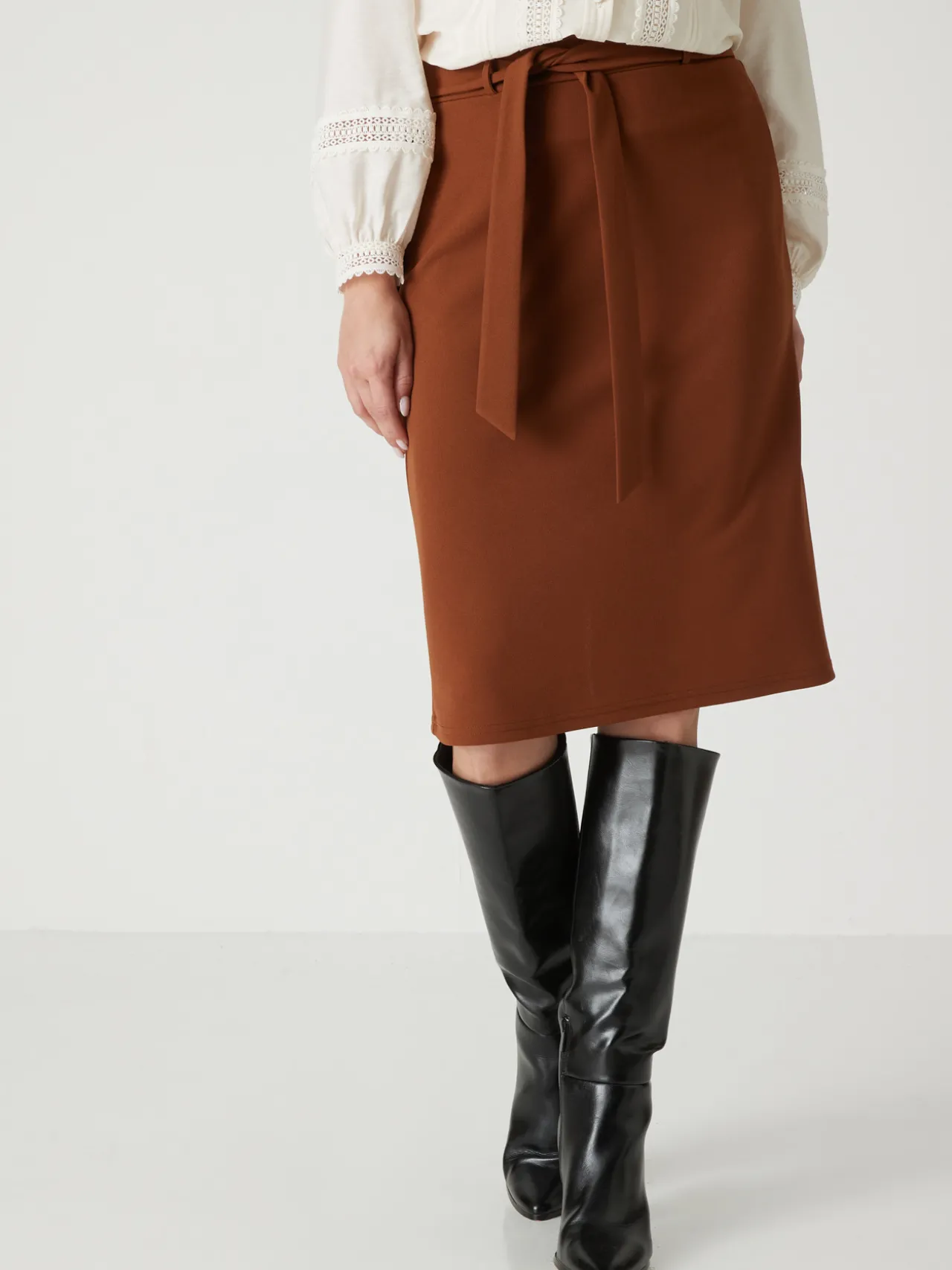 Jupe élastiquée en maille