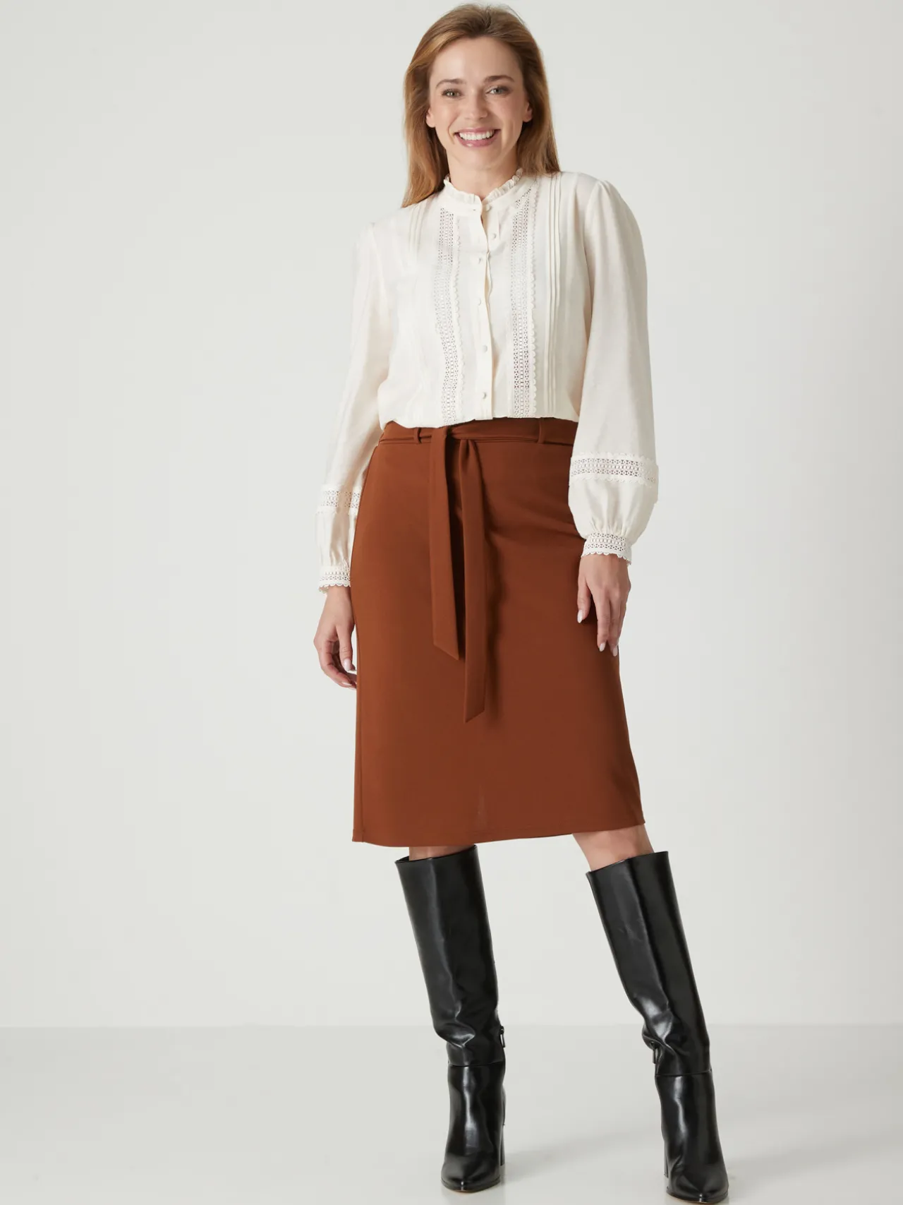 Jupe élastiquée en maille