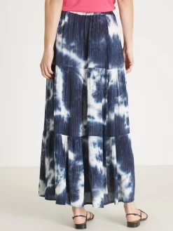 Jupe élastiquée tie and dye à volants