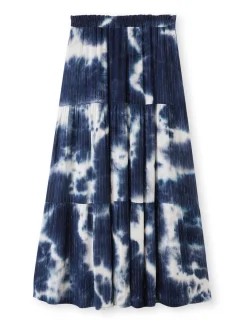 Jupe élastiquée tie and dye à volants