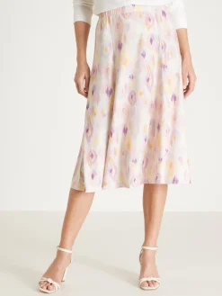 Jupe élastiquée évasée en maille