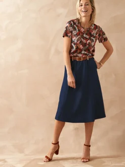 Jupe mi-longue évasée