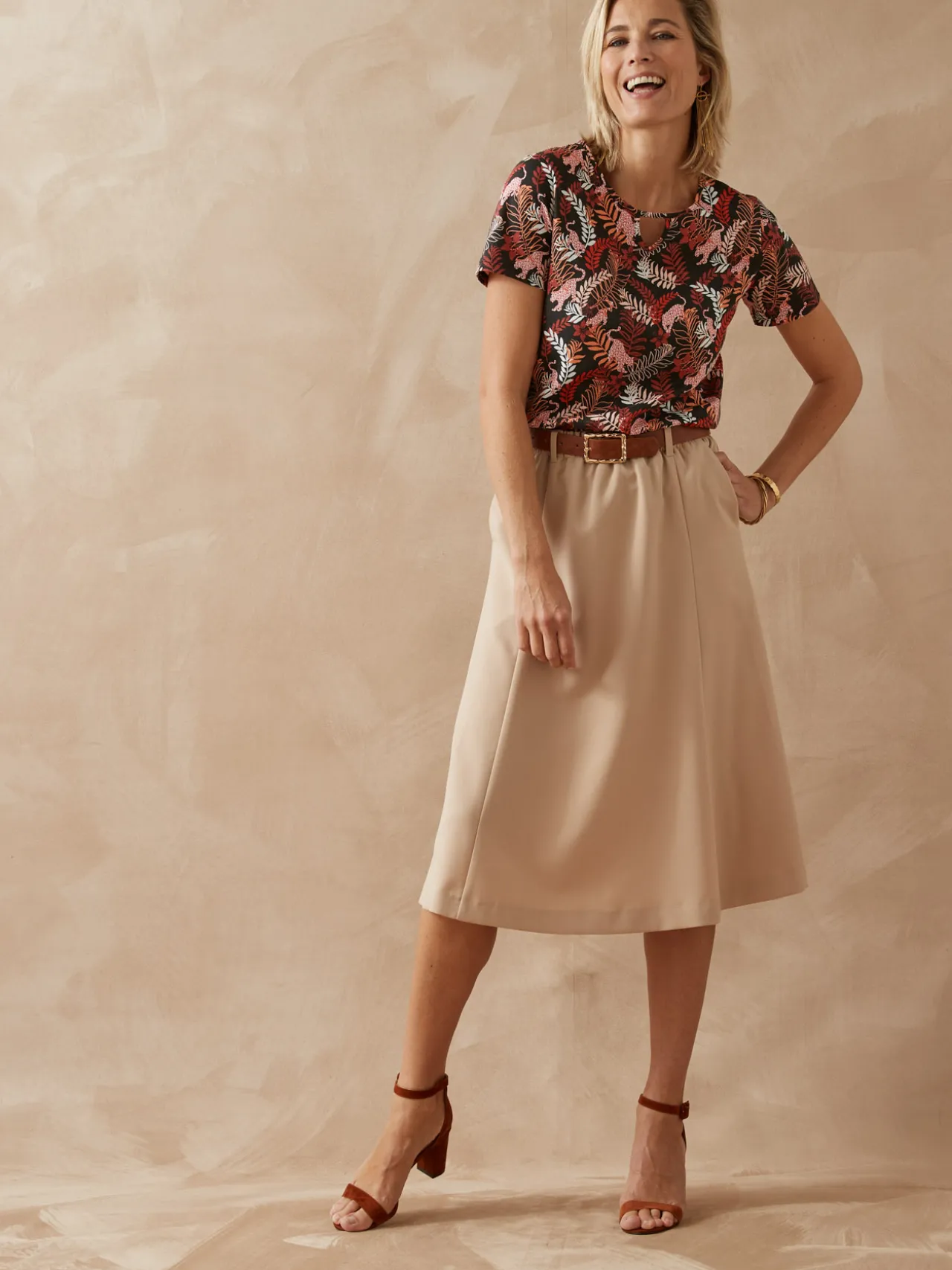 Jupe mi-longue évasée