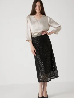 Jupe évasée à sequins