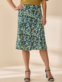 Jupe évasée en maille crêpe