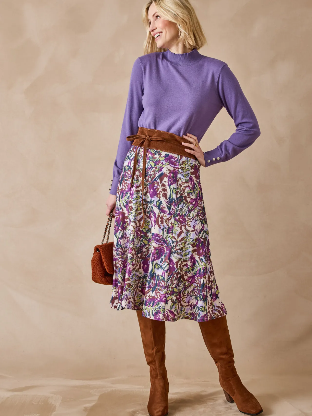 Jupe évasée en maille douce