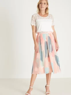 Jupe évasée en voile doublé