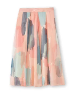 Jupe évasée en voile doublé