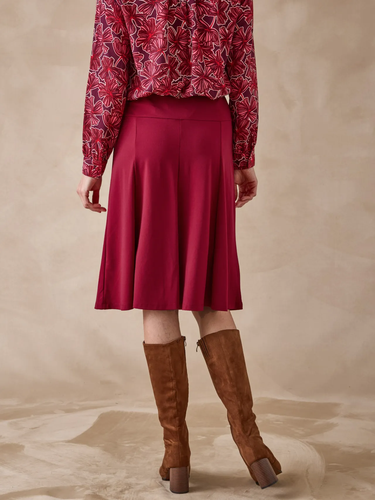 Jupe évasée entièrement élastiquée