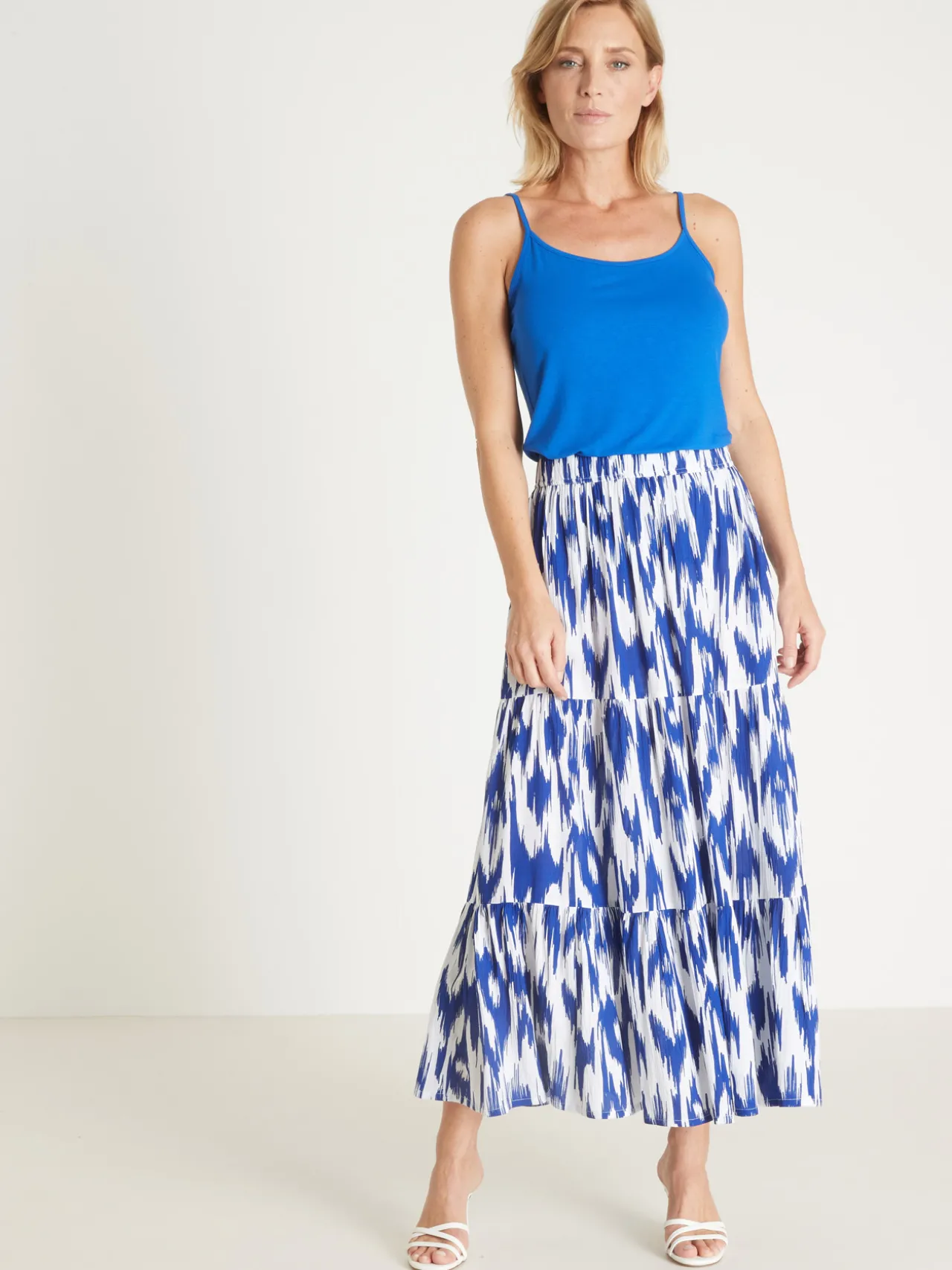 Jupon à volants en crépon fluide