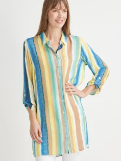 Long chemisier tunique fluide