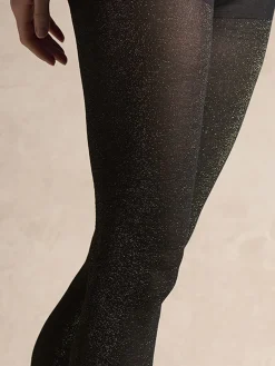 Lot 2 paires collants paillettés dorés